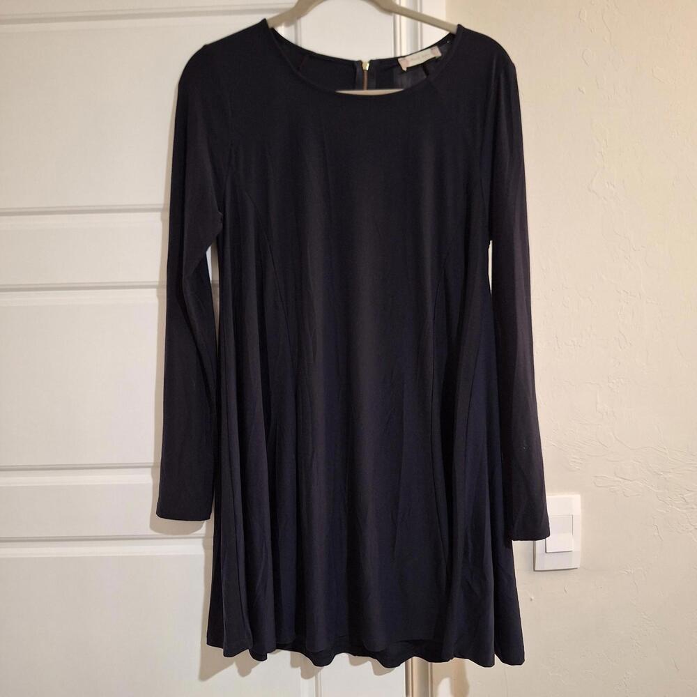 Altar'd State Womens L Black T-Shirt Dress Long Sleeve Stretch Mini Boho Chic
